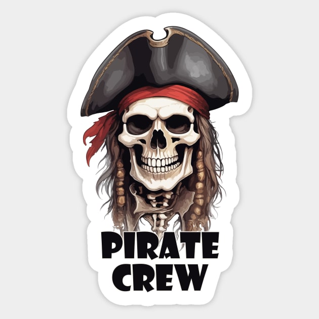 Skeleton Pirate Crew Sticker by Rishirt